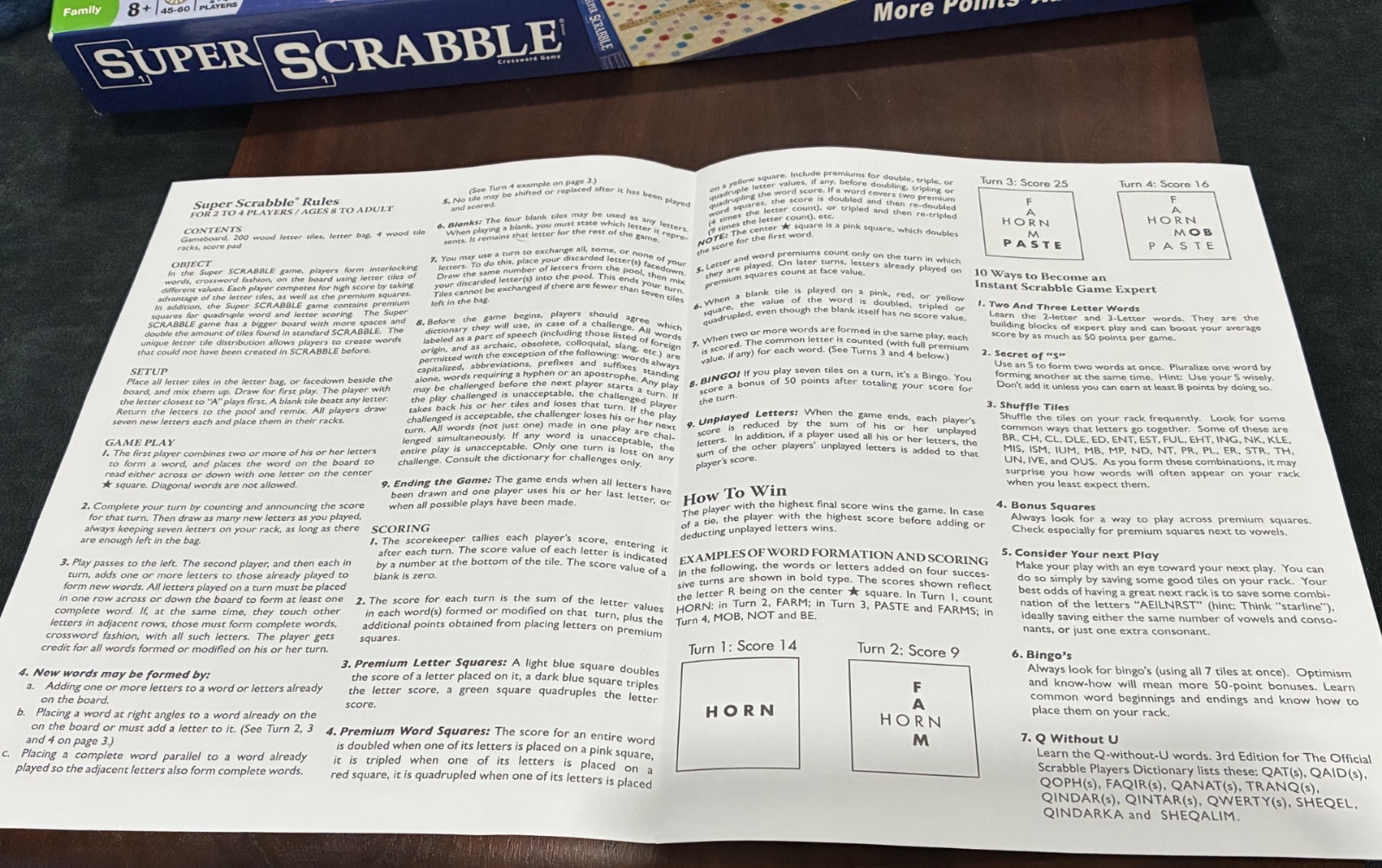SUPER SCRABBLE 2014 Board Game 100%COMPLETE Scrabble Edition 200 Tile big board