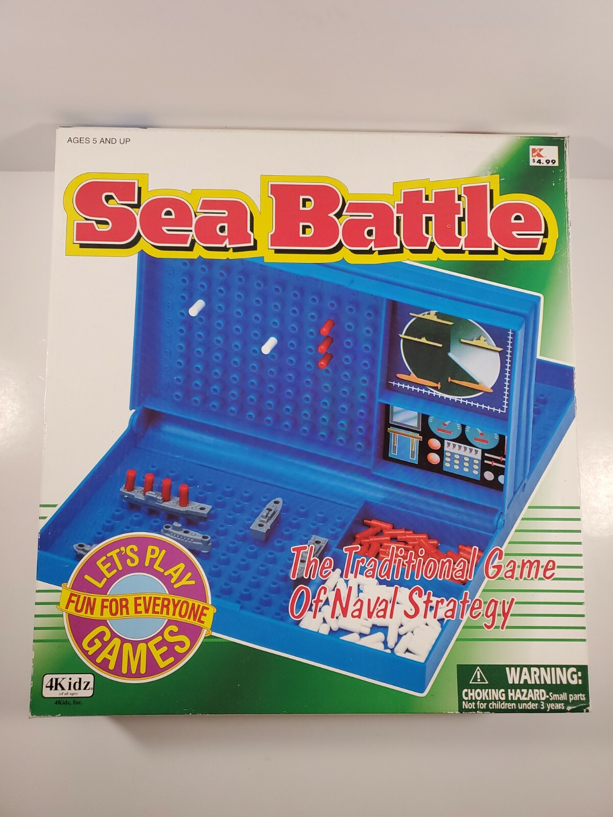 Sea Battle 2000 4Kidz Travel Battleship Navel Strategy Car Game NOB