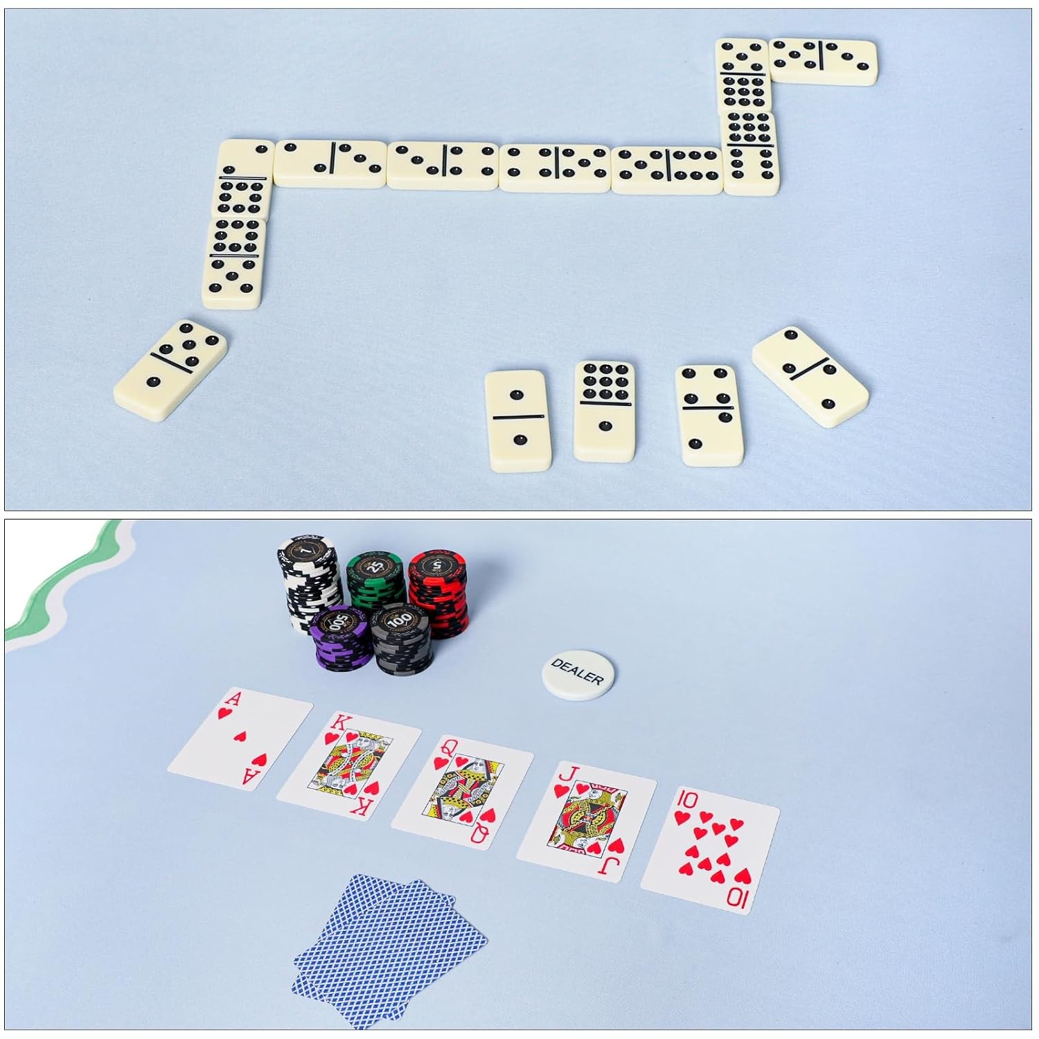 Blue Mahjong Mat 31.5″ x 31.5″ with Black Carrying Bag Anti-Slip Game Table