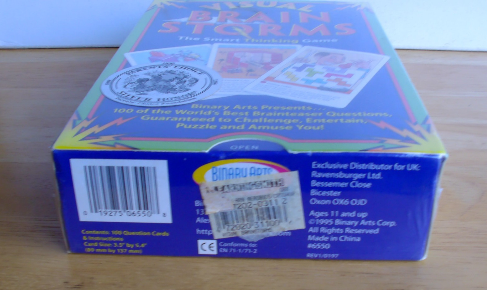 Visual Brain Storms The Smart Thinking Game by Binary Arts #6550 Ages 11 and Up