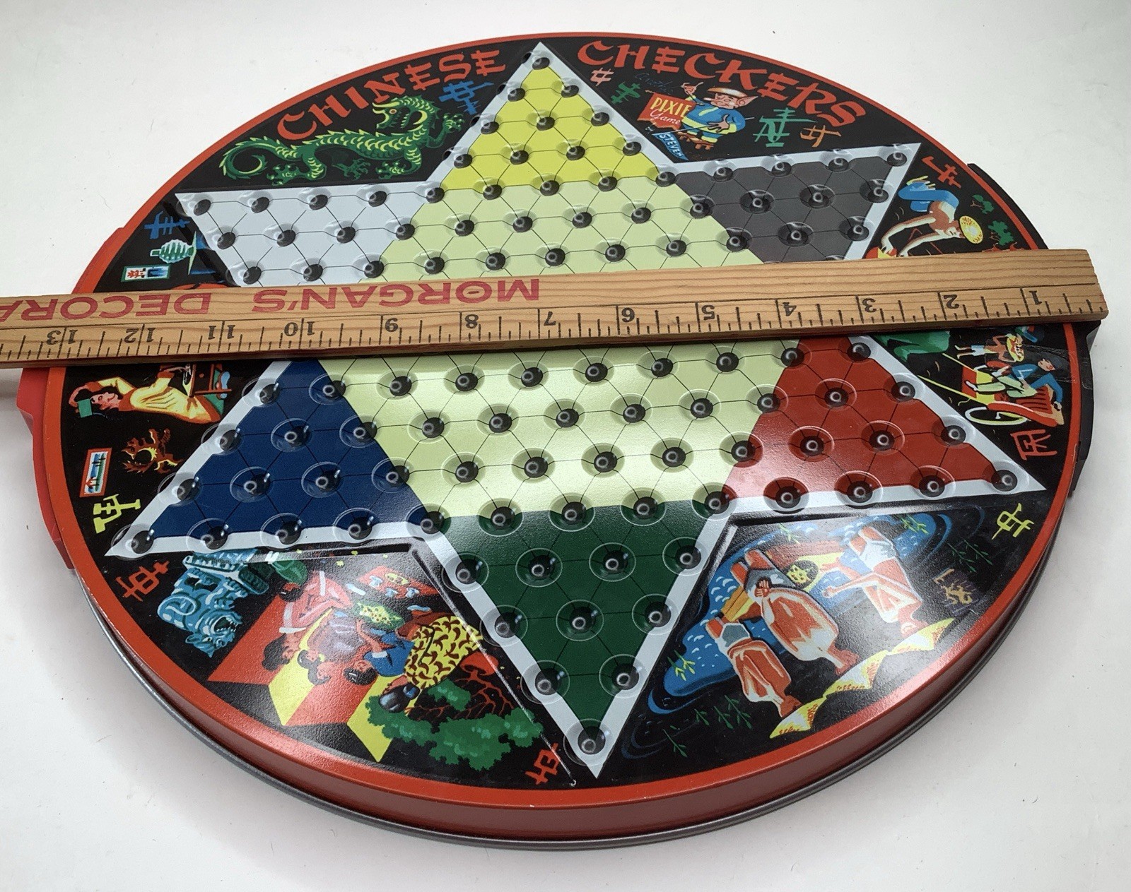 Vintage 1977 Chinese Checkers & Regular Checkers Deluxe Tin Board Game by Steven