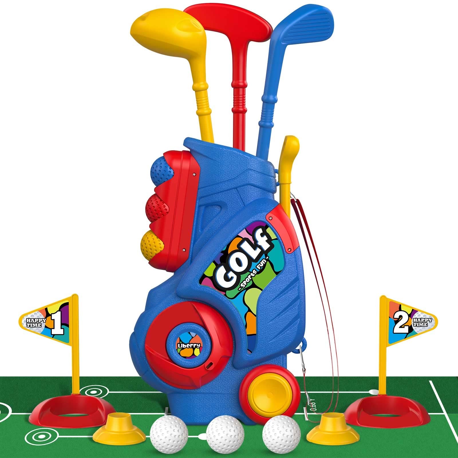 Toddler Golf Set with Putting Mat 2 3 4 Years Old Indoor Outdoor Toys Liberry