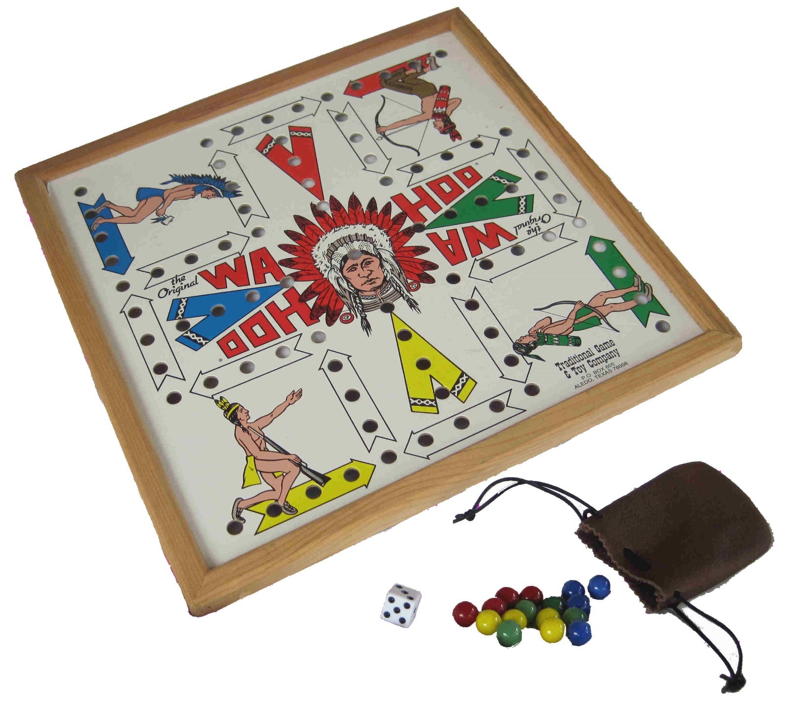 The Original Wa Hoo Board Game – WAHOO!! Made in USA w/Marbles, Dice, and Poke