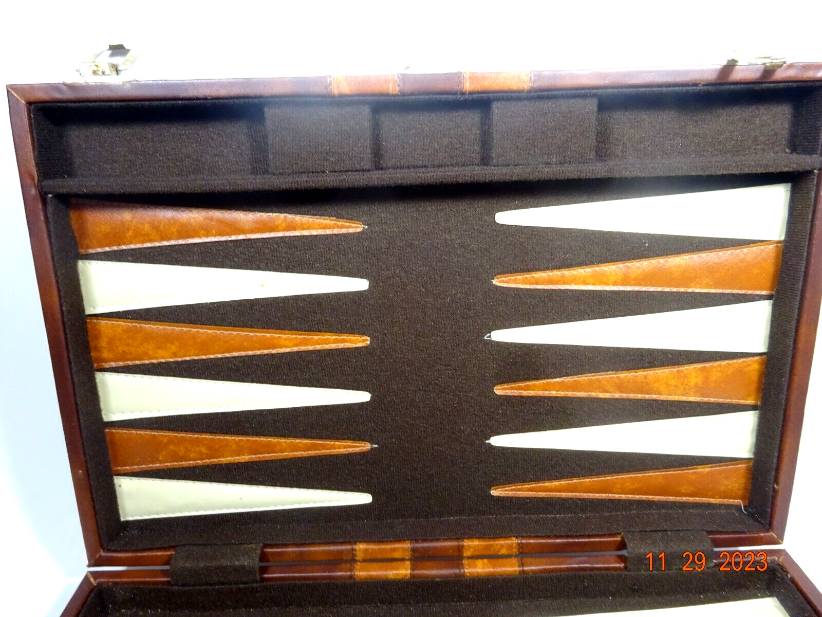 Vintage Cardinal Prestige Backgammon Game with Instructions Beige and Brown