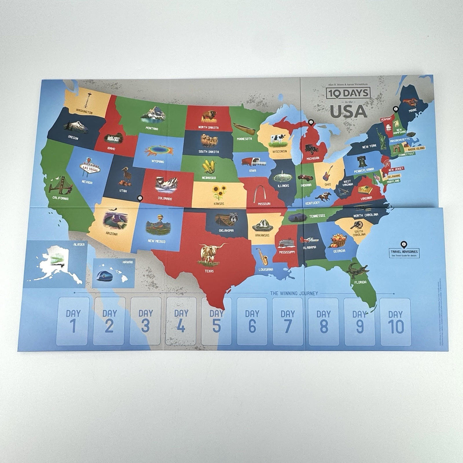 10 Days in The USA – Family Road Trip Board Game By Alan Moon – 100% Complete VG