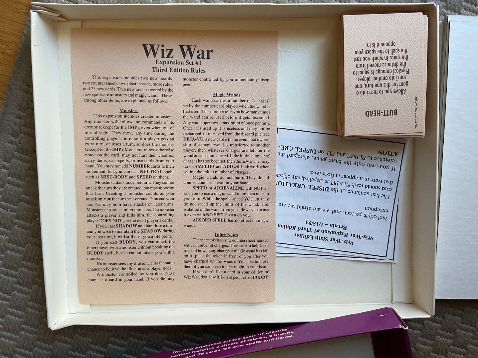 Wiz War + Expansion #1 , 6th Edition, 1993 Chessex Game, Lot 2 Games ,7000, 7001
