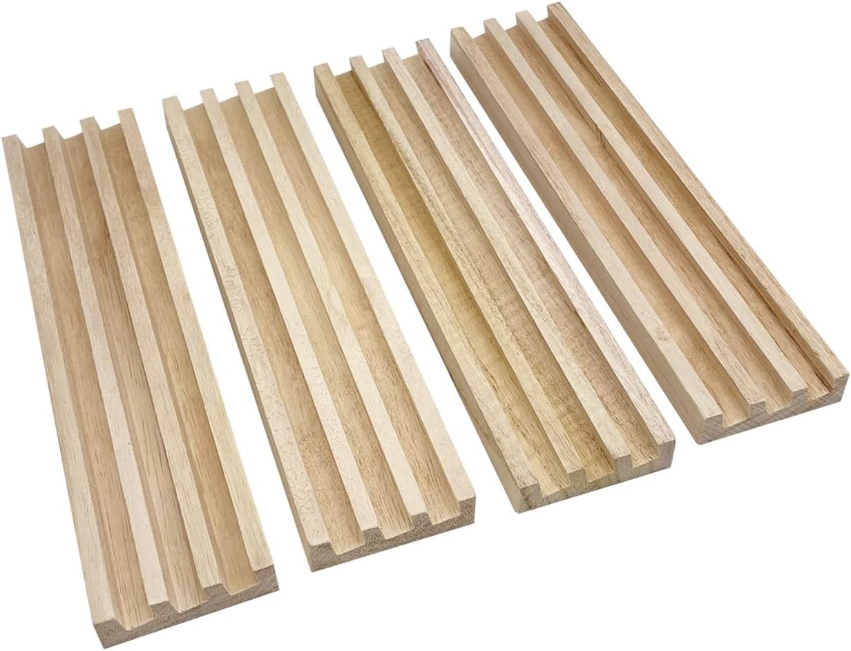 Wooden Domino Racks Set of 4 Natural Trays Holders Organizer for…