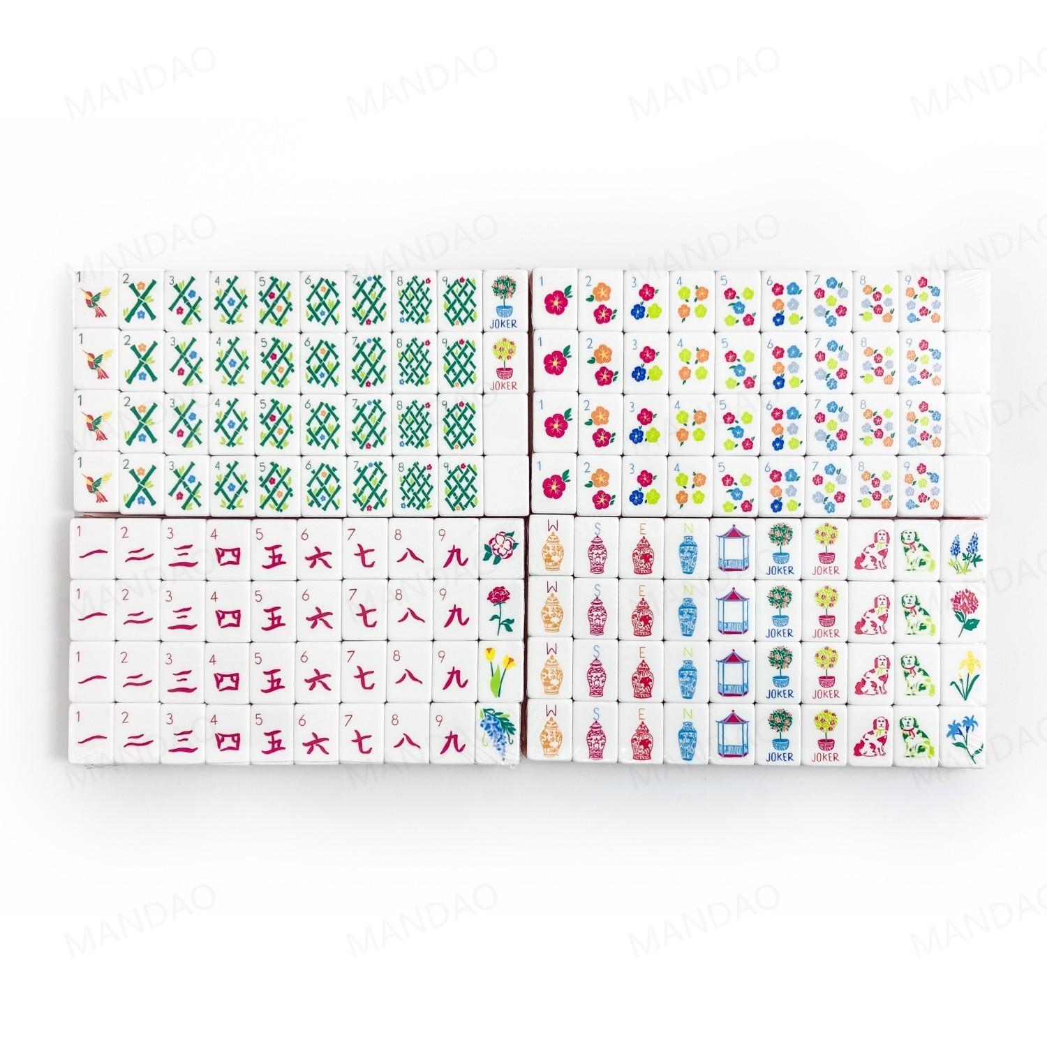 NEW! Vibrant Layered Mahjong Tiles – American Set 160 Tiles – Orange