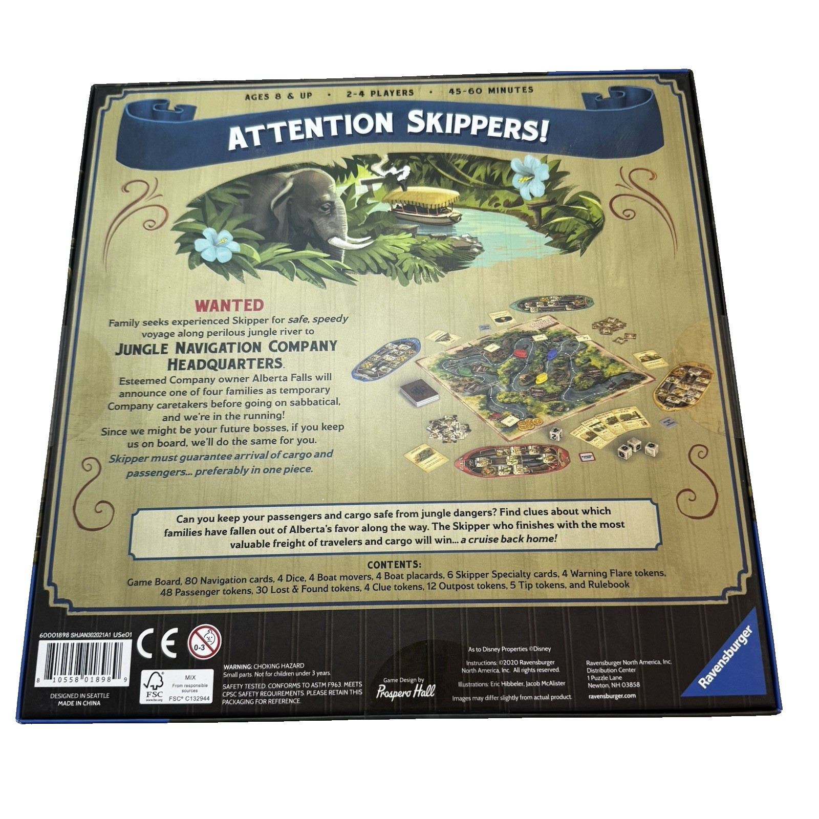 Ravensburger Disney Jungle Cruise Adventure Board Game 2-4 Players Aged 8 Up NIB
