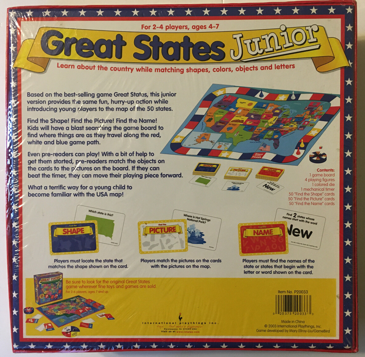 International Playthings Great States Junior Game 2003 NEW SEALED