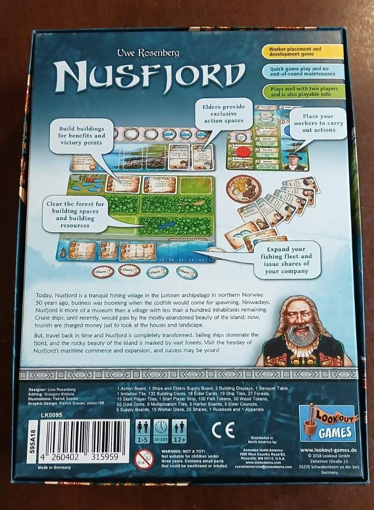 Lookout Games Nusfjord Board Game – 100% Complete – Pre-owned in Ex. Condition
