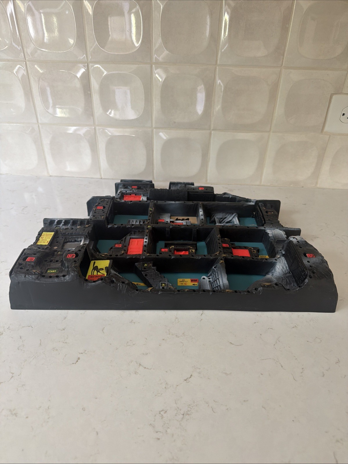 1962 Haunted House Game by IDEAL Toy Company W/ Stand & Jewel Vintage Halloween