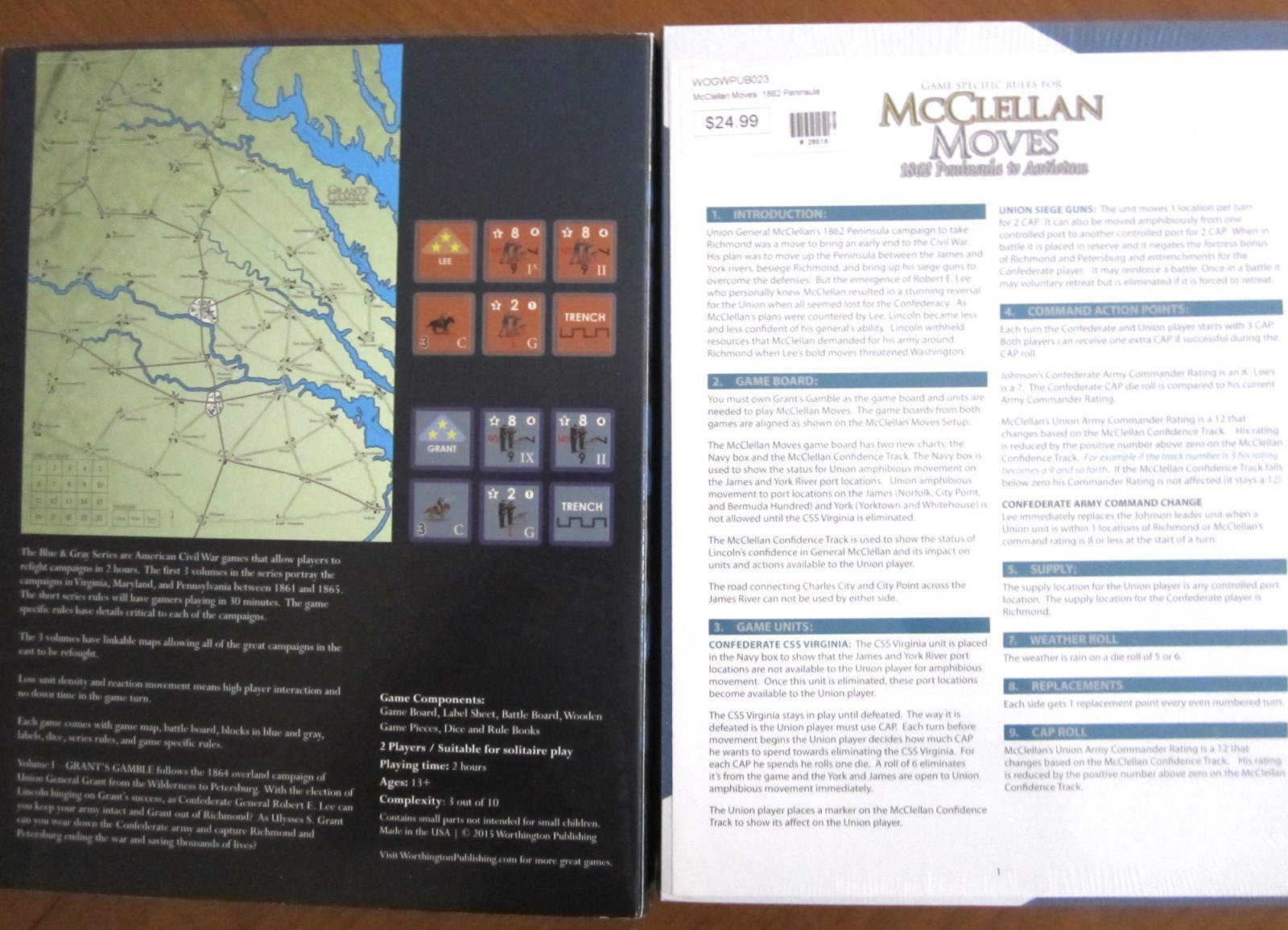 Grant’s Gamble plus McClellan Moves Expansion Worthington Games