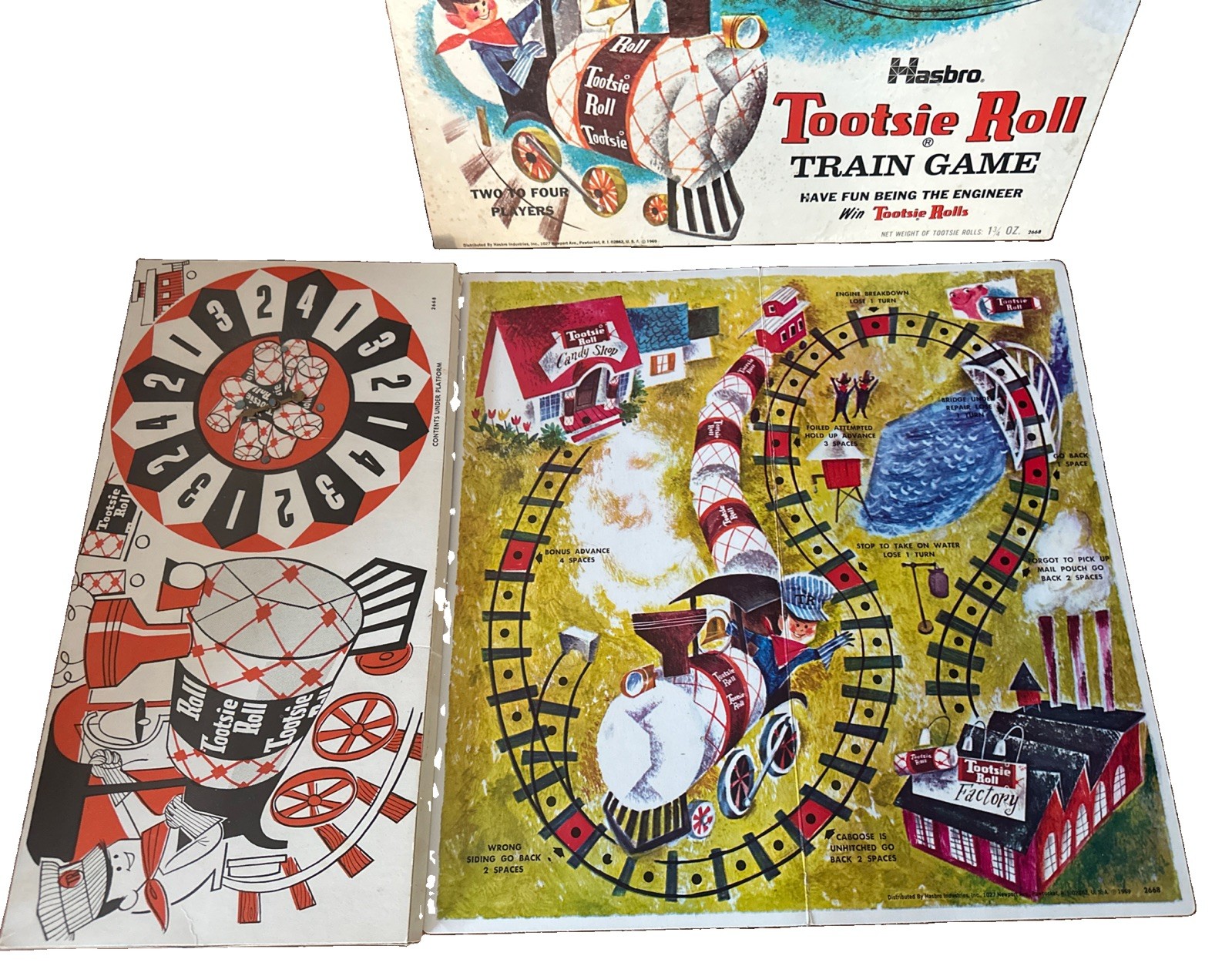 Hasbro Tootsie Roll Train Game Vintage 1969 Board Game Two to Four Players