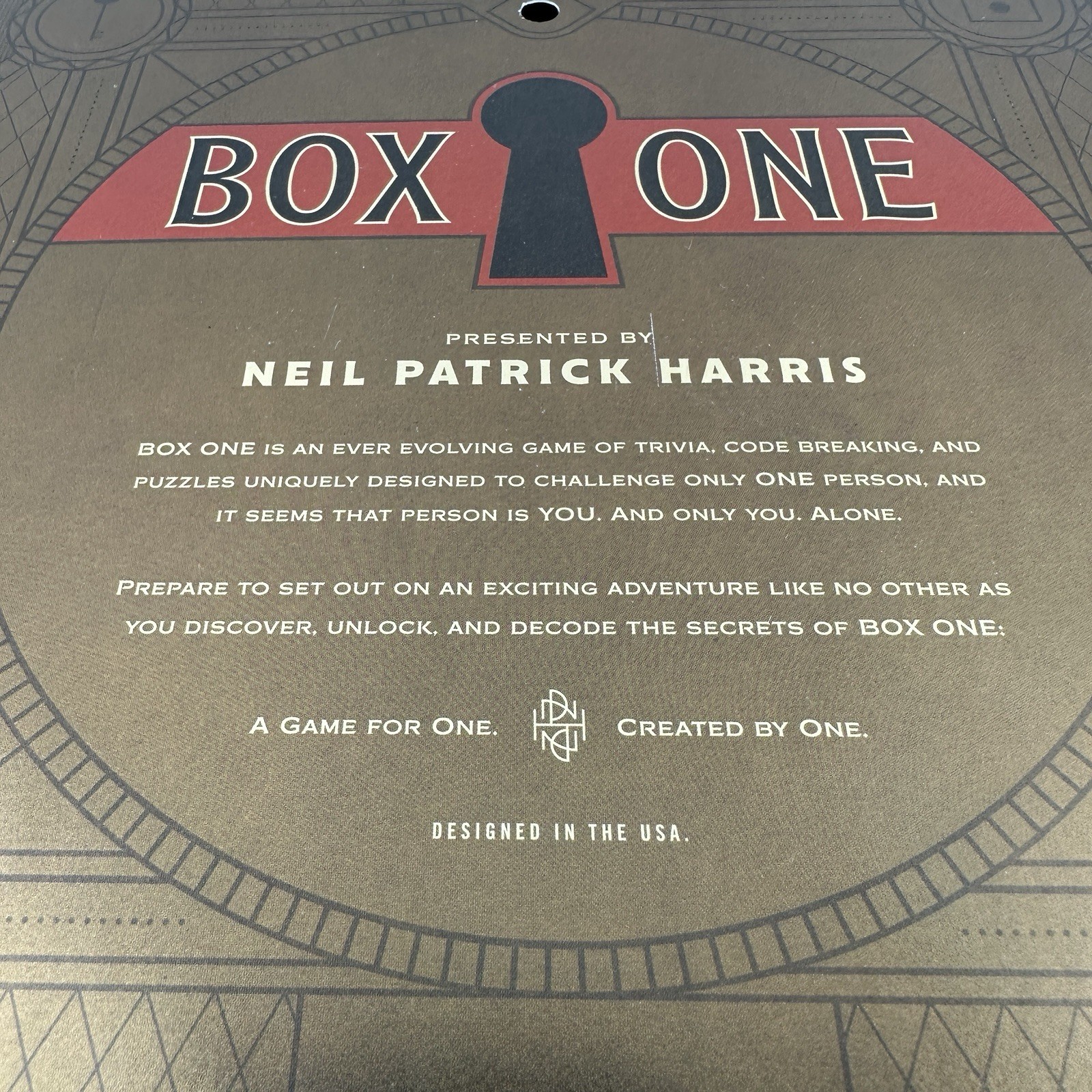 Box One Neil Patrick Harris Game For One Single Player Game MISSING PEN
