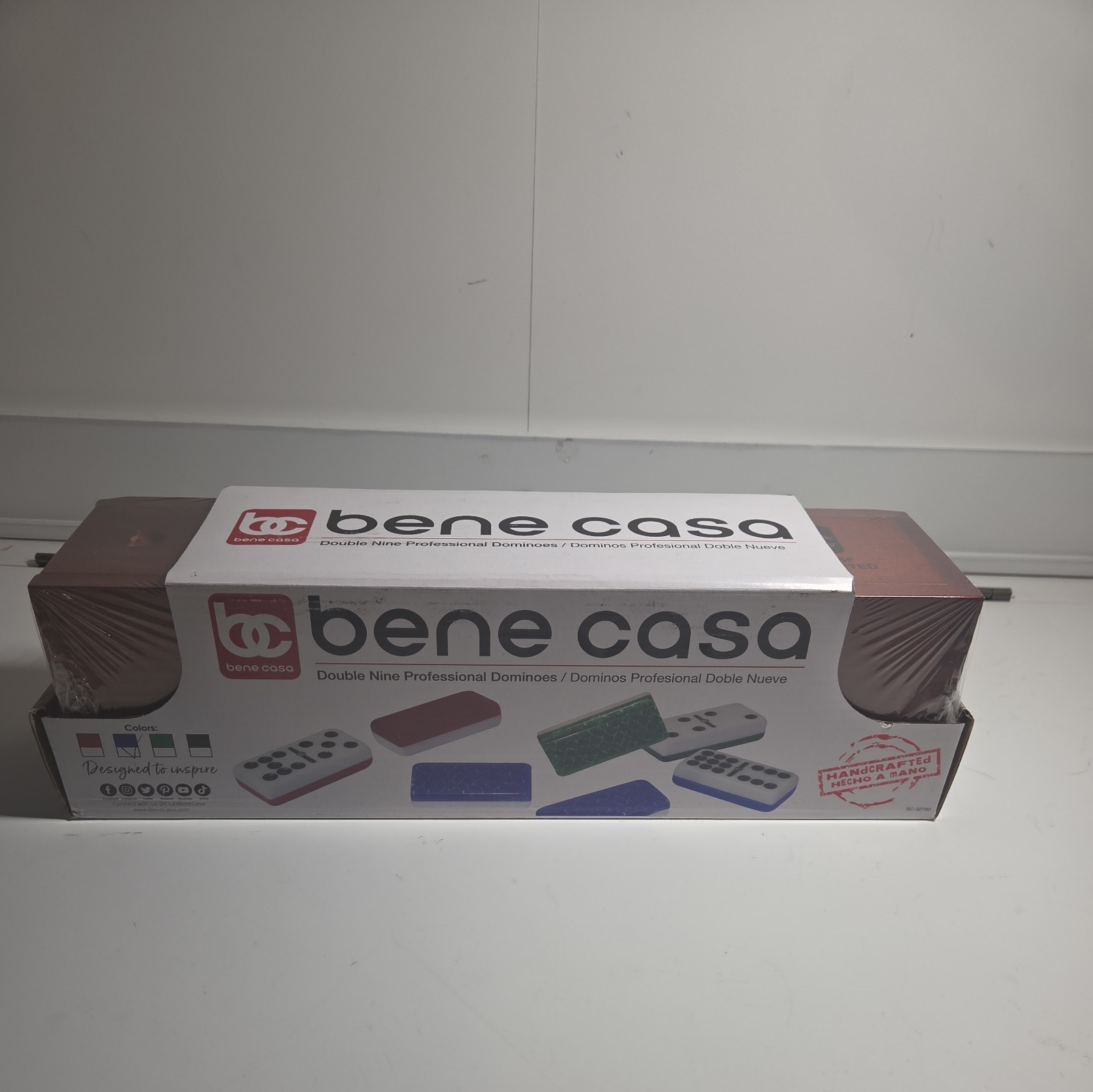 Bene Casa – blue Double Nine High Gloss Dominoes Set – Includes 55 Dominoes
