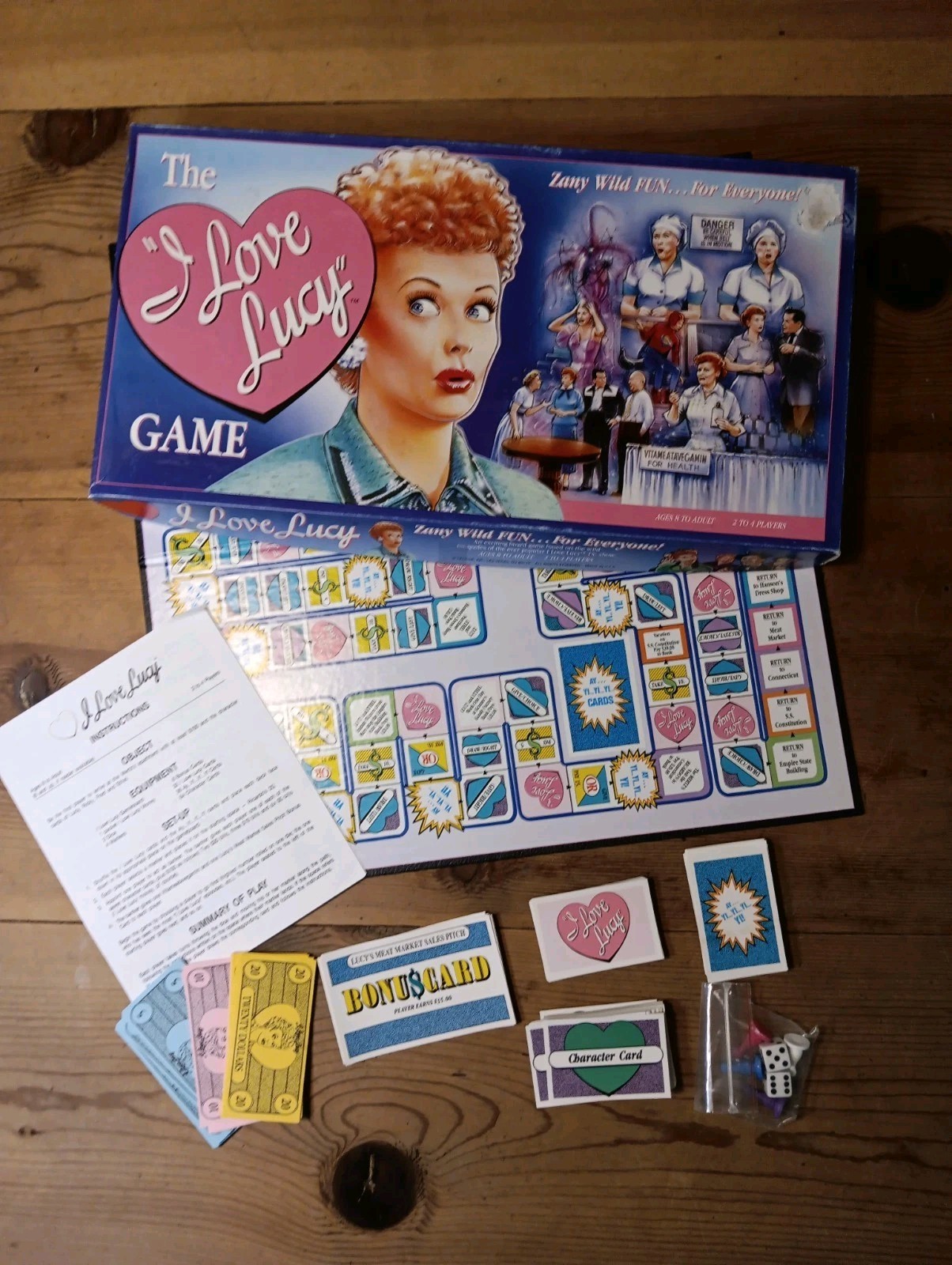 Vintage The I Love Lucy Board Game Complete Talicor 1990 TV Show Lucille Ball