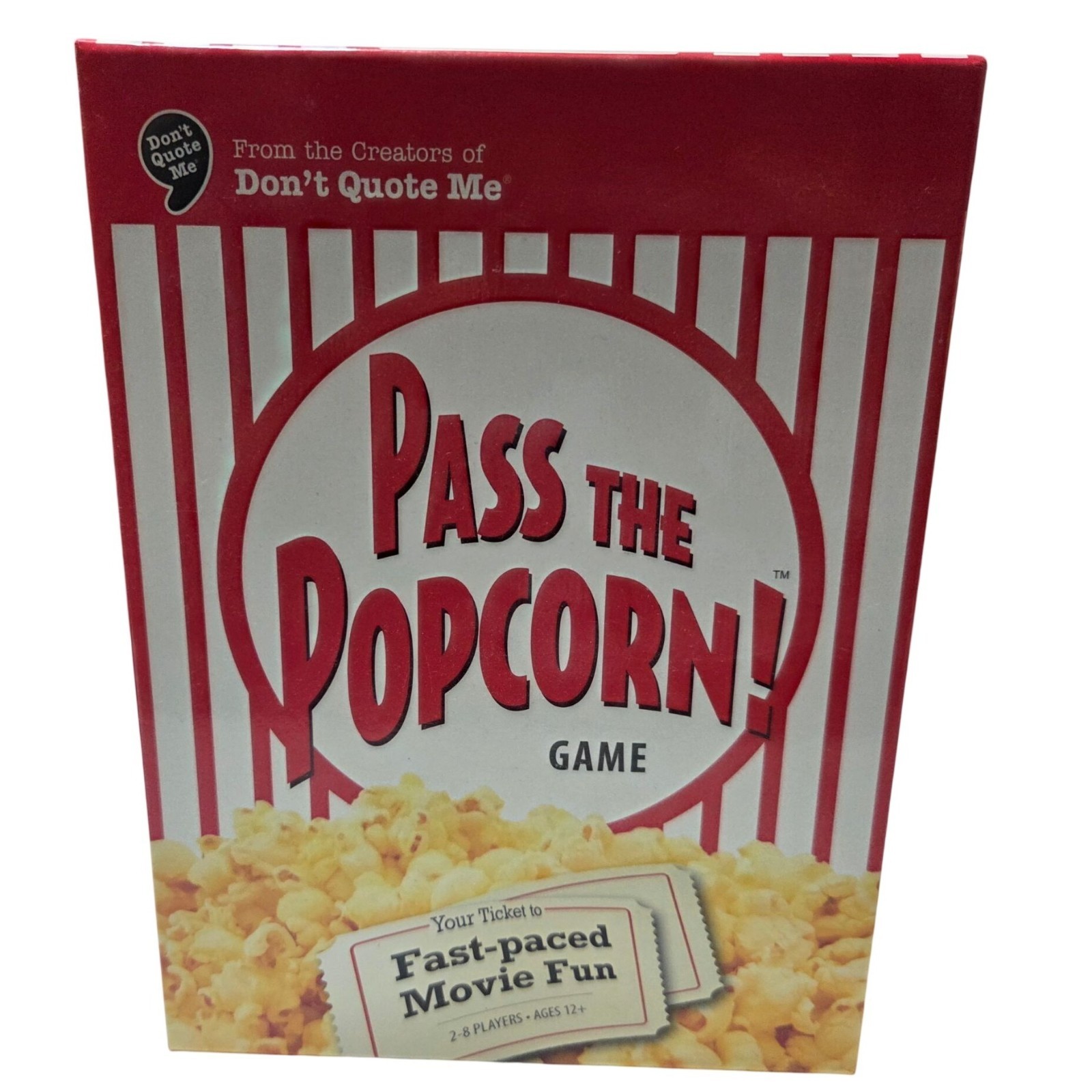 Pass The Popcorn! Movie Trivia Family Party Game 2-8 Players Ages 12+ Complete