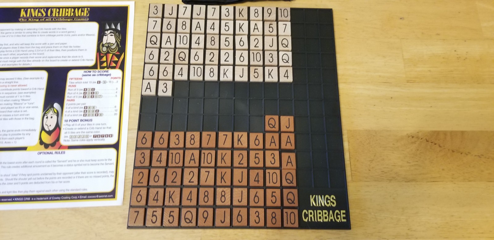Kings Cribbage Royal Edition Board Game 100% Complete (1999, Cowley)