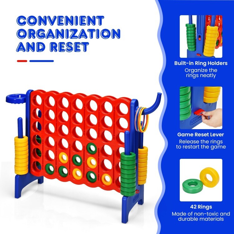 Jumbo 4-to-Score 4 in A Row Giant Game Set Kids Adults Family Fun Outdoor Rings