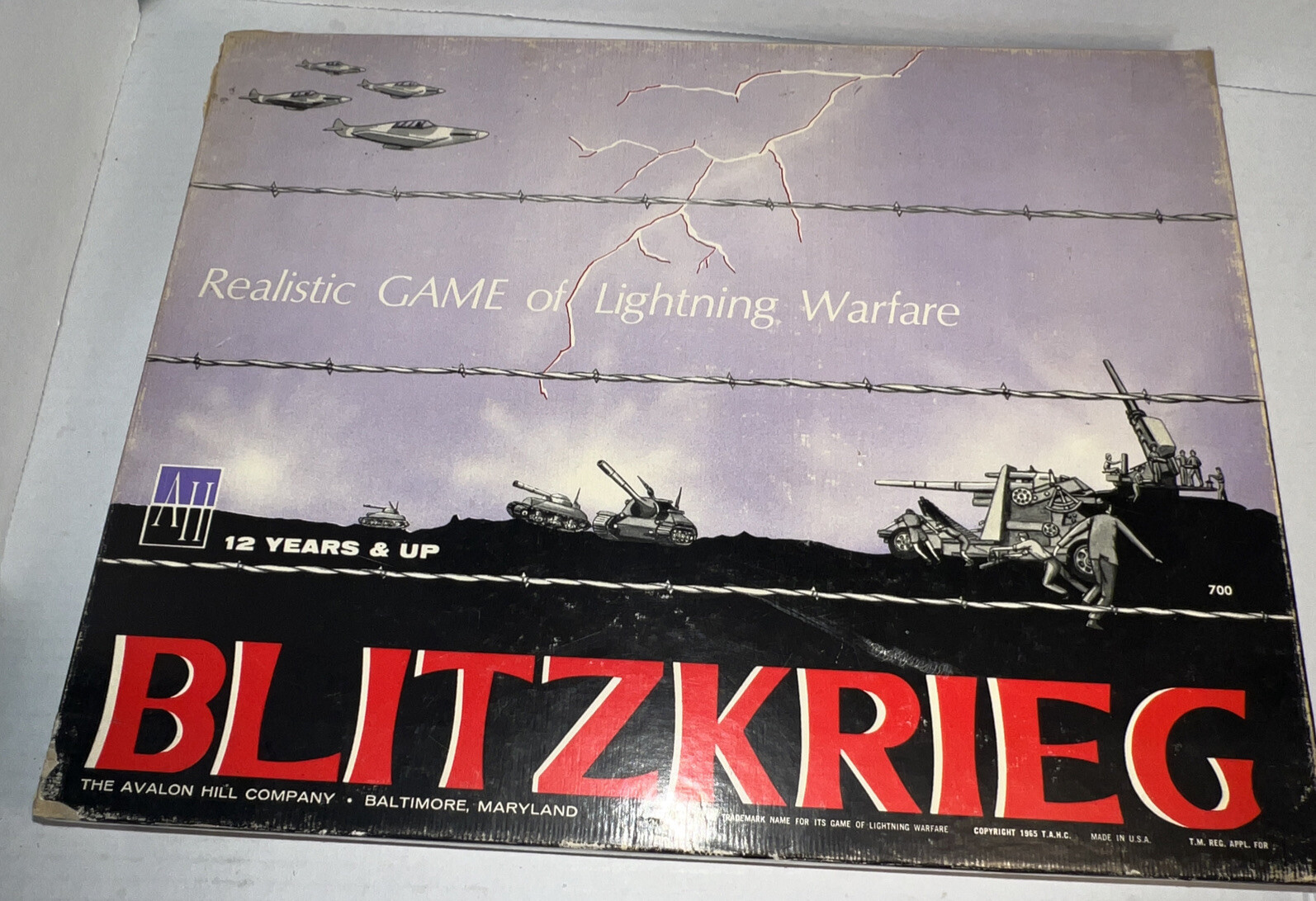 BLITZKRIEG Realistic Game Of Lightning Warfare – Avalon Hill Company 1965 RARE!!