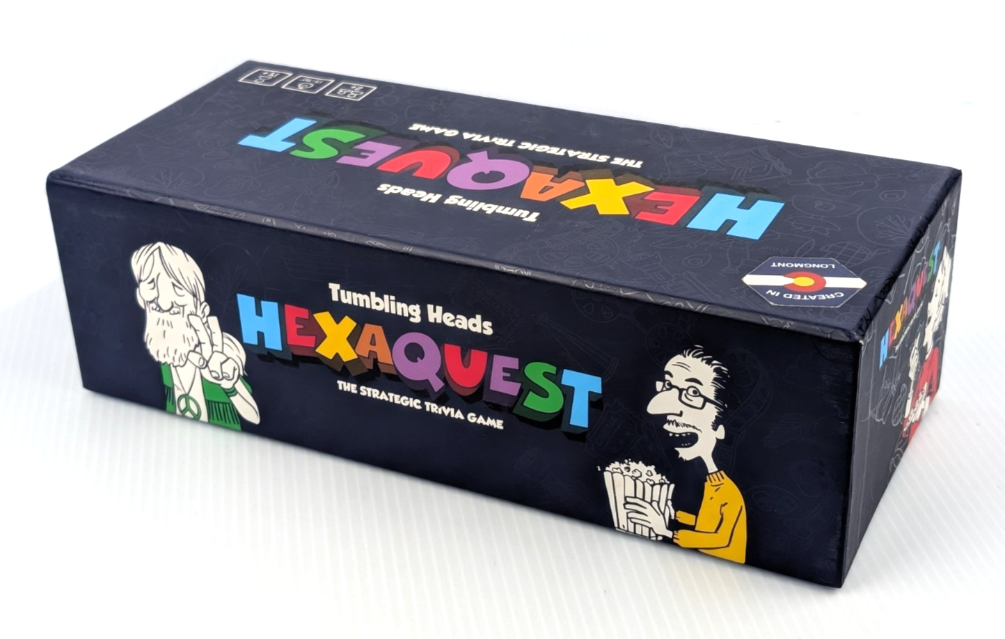 HexaQuest Strategic Trivia Game Tumbling Heads 100% COMPLETE Second Edition