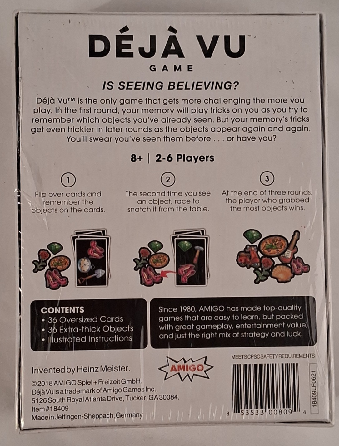 Amigo DEJA VU Game: Is Seeing Believing? Ages 8+, 2-6 Players / Factory Sealed