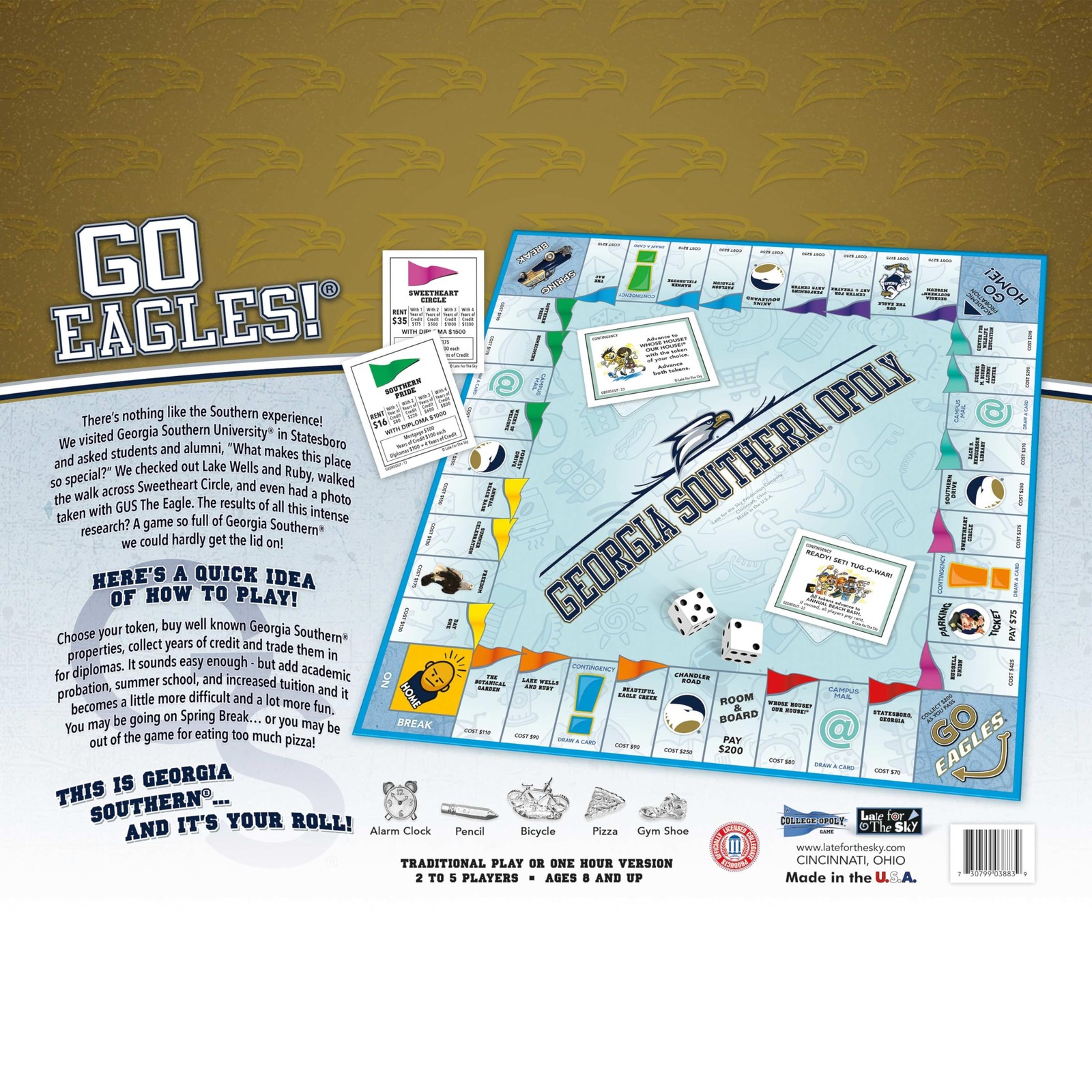 Georgia Southern-Opoly Board Game – University-Themed Opoly Style, Family Str…