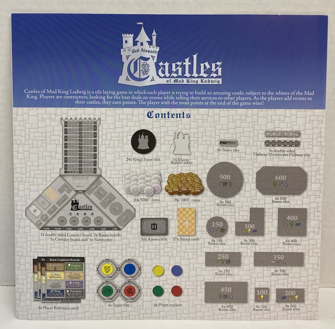 Ted Alspach Castles Of Mad King Ludwig, Bezier Games 2015 New/Open Box Condtion
