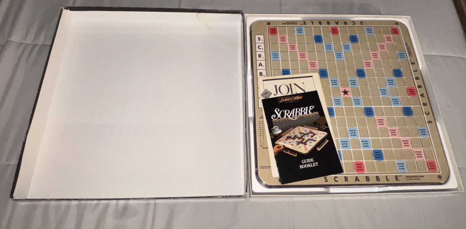 Scrabble Deluxe Edition Board Game Crossword Rotating Board 4034 1989 Complete