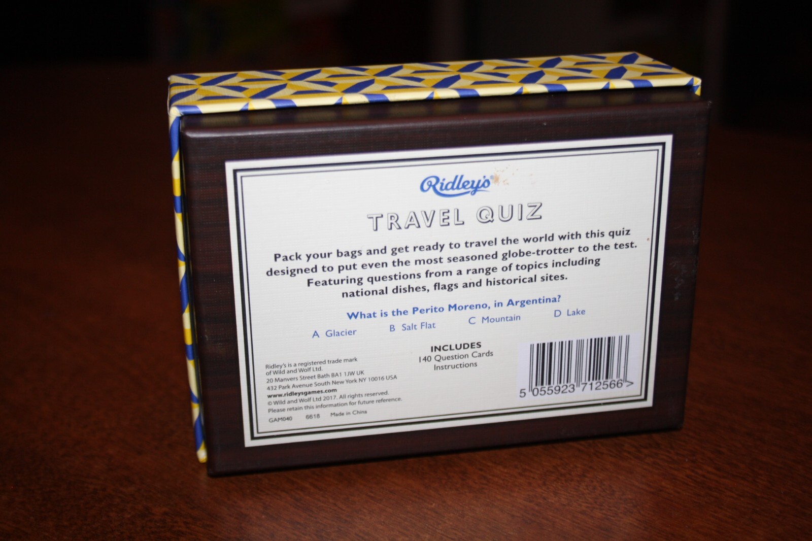 Ridley’s Games Room First Edition Travel Quiz – Game Room Decor – Ridley’s 2007