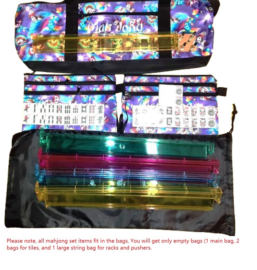 Mahjong Mahj Mah jong Empty Carry Bag & Two Bags Purses for Tile & Bag for Racks