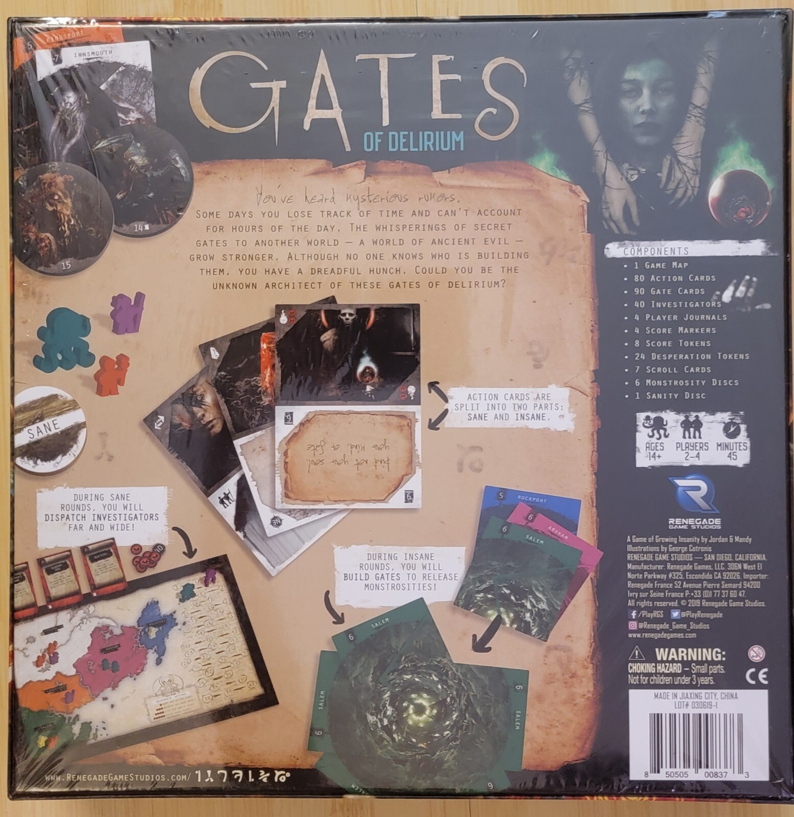 Sealed Gates of Delirium Board Card Game Renegade Game Studios New Horror Vtg B2
