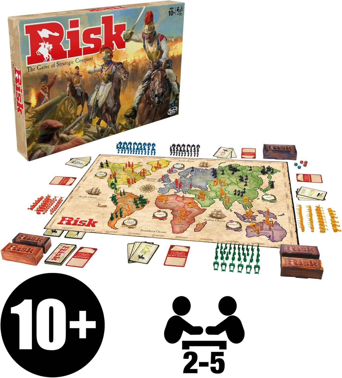Risk Board Game: Engage in Military Strategy for Teens & Adults, 120 Minutes