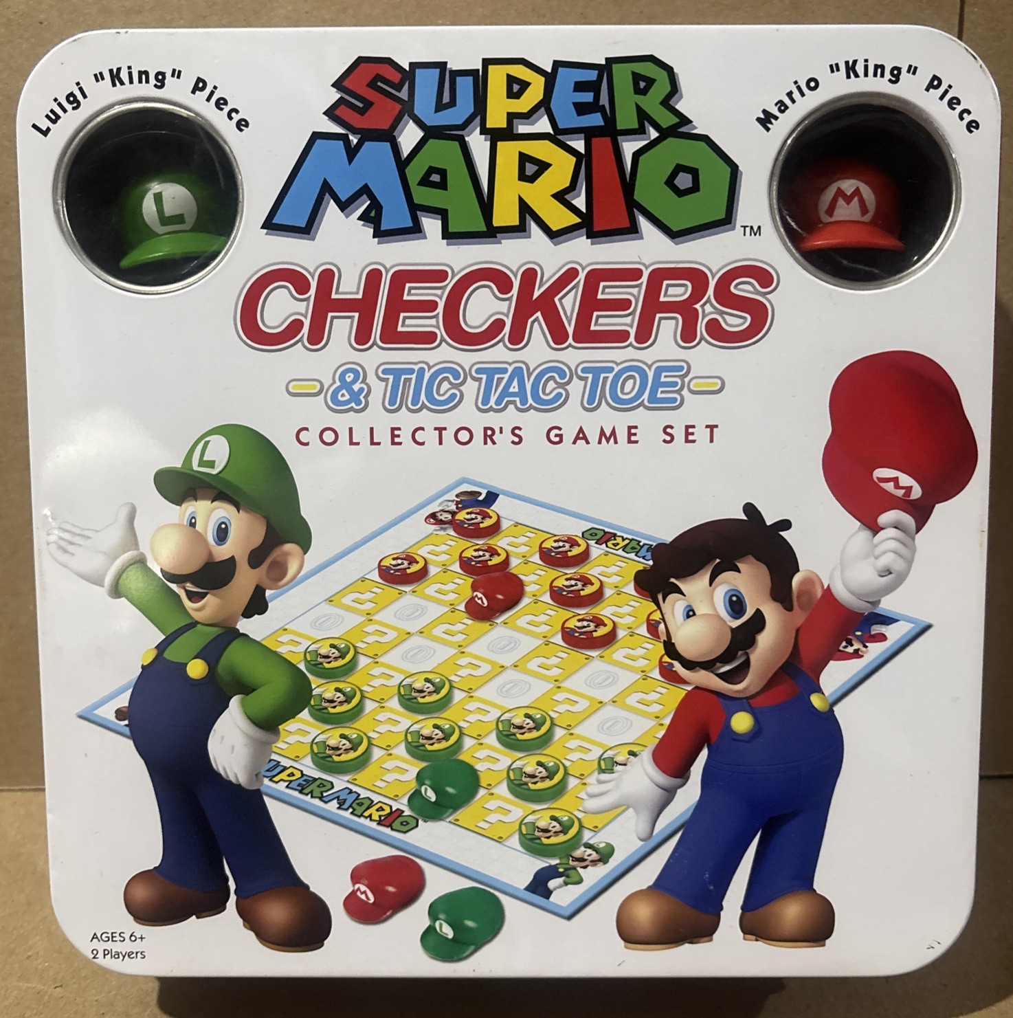 USAopoly Super Mario Vs Luigi Checkers And TTT Game Set Nintendo Open Never Used