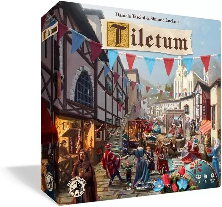 Tiletum Board Game Board & Dice 1 to 4 Players 14 Up New Sealed Plastic Tear