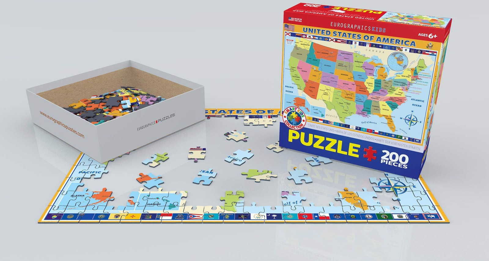 Jigsaw Puzzle 200 Piece Map United States America EuroGraphics