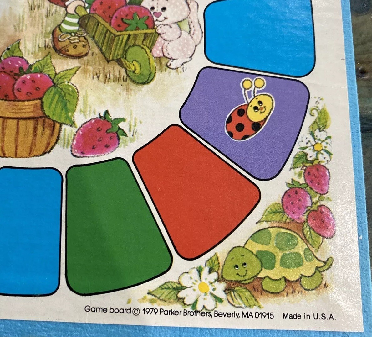 Vintage 1979 Strawberry Shortcake Berries To Market Game BOARD & 2 Pieces
