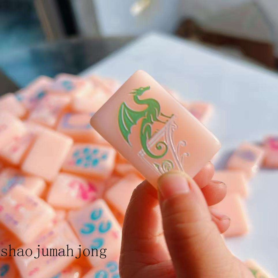 American Mahjong Tiles, 160 Lilac Acrylic Engraved Layered,Candy Pink