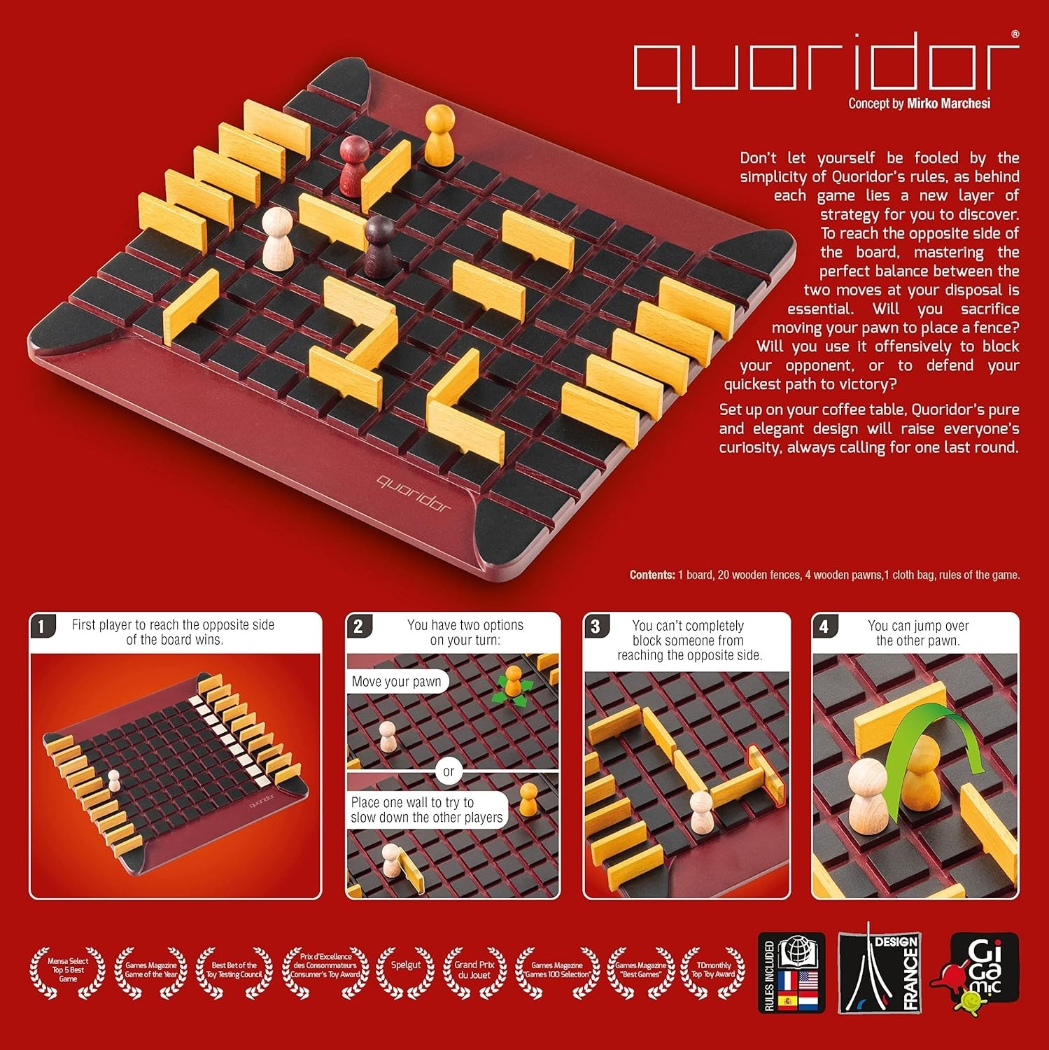 Quality Wooden Quoridor Game – Enhance Strategy Skills with Family Fun