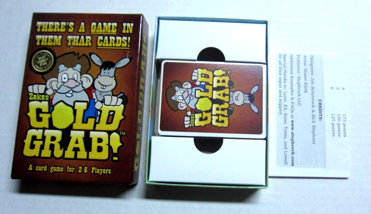 Zeke’s Gold Grab Card Game Best Family Fun Award Winner Ages 8+