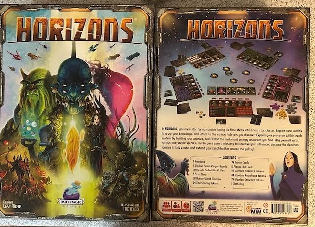 Horizons COMPLETE OPEN BOX board game by Daily Magic Games