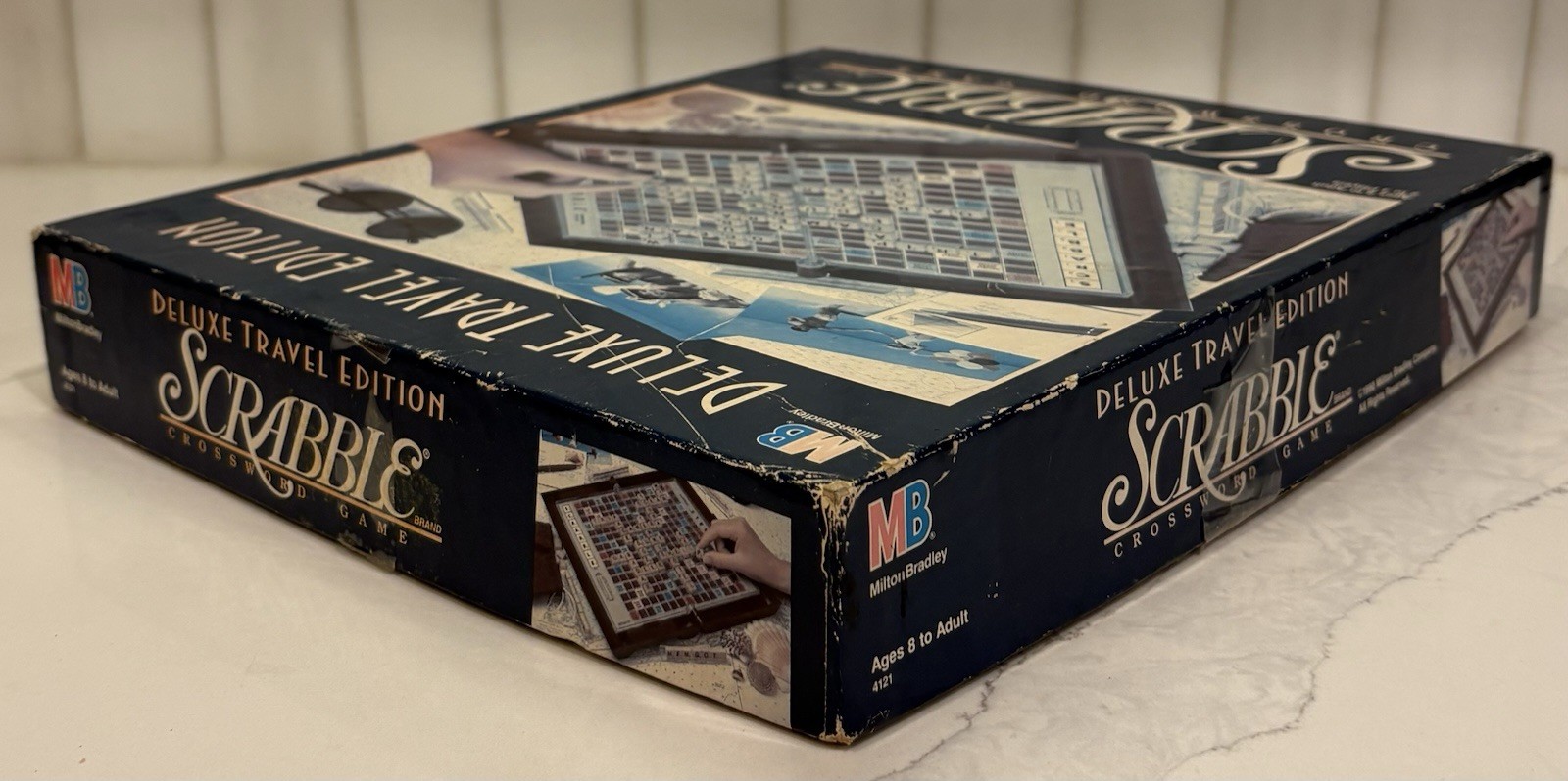 Scrabble Deluxe Travel Edition by Milton Bradley with 96 Tiles & Pouch