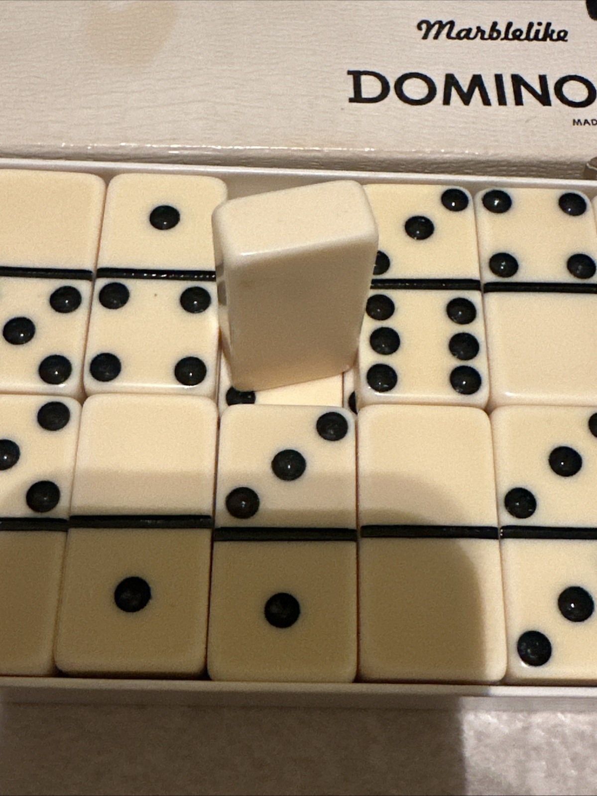 Vtg Dominoes Puremco Marblelike No. 816 Black Super Thick Gaming Waco Texas