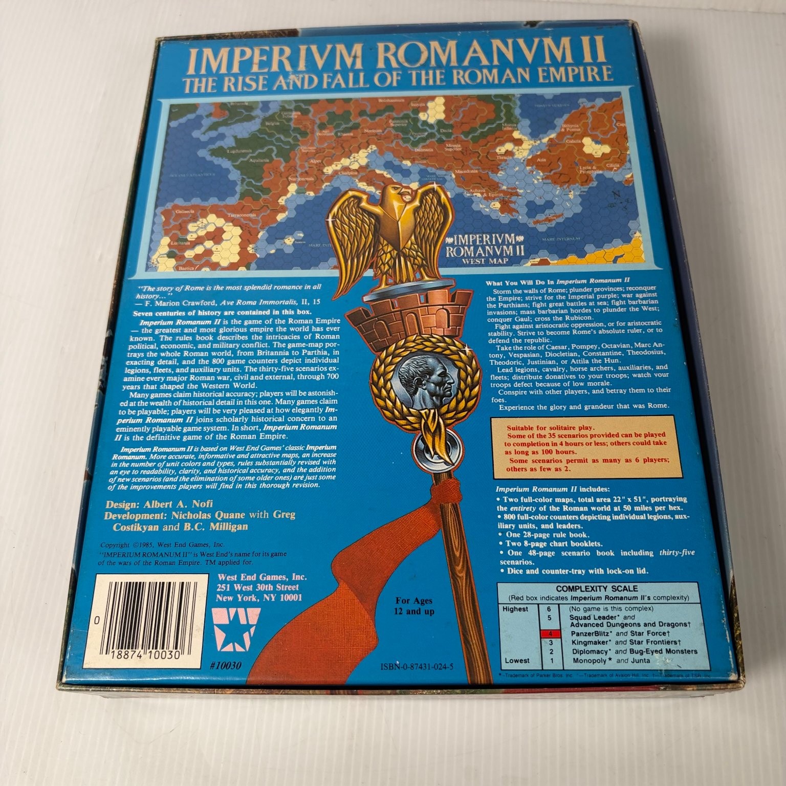 Imperium Romanum II West End Games Board Game Unpunched Unplayed w/ Errata