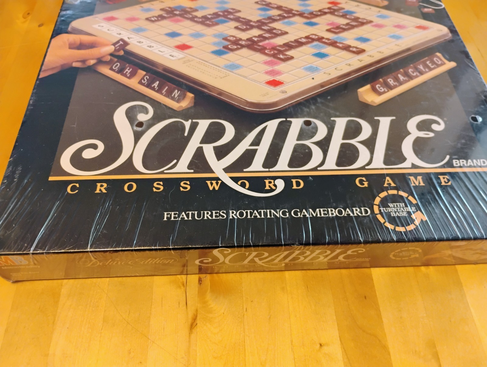 Scrabble Deluxe Edition Rotating Turntable Game Board 1989 Crossword SEALED NEW