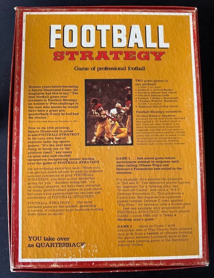 Vintage Sports Illustrated Football Strategy Board Game COMPLETE IN BOX