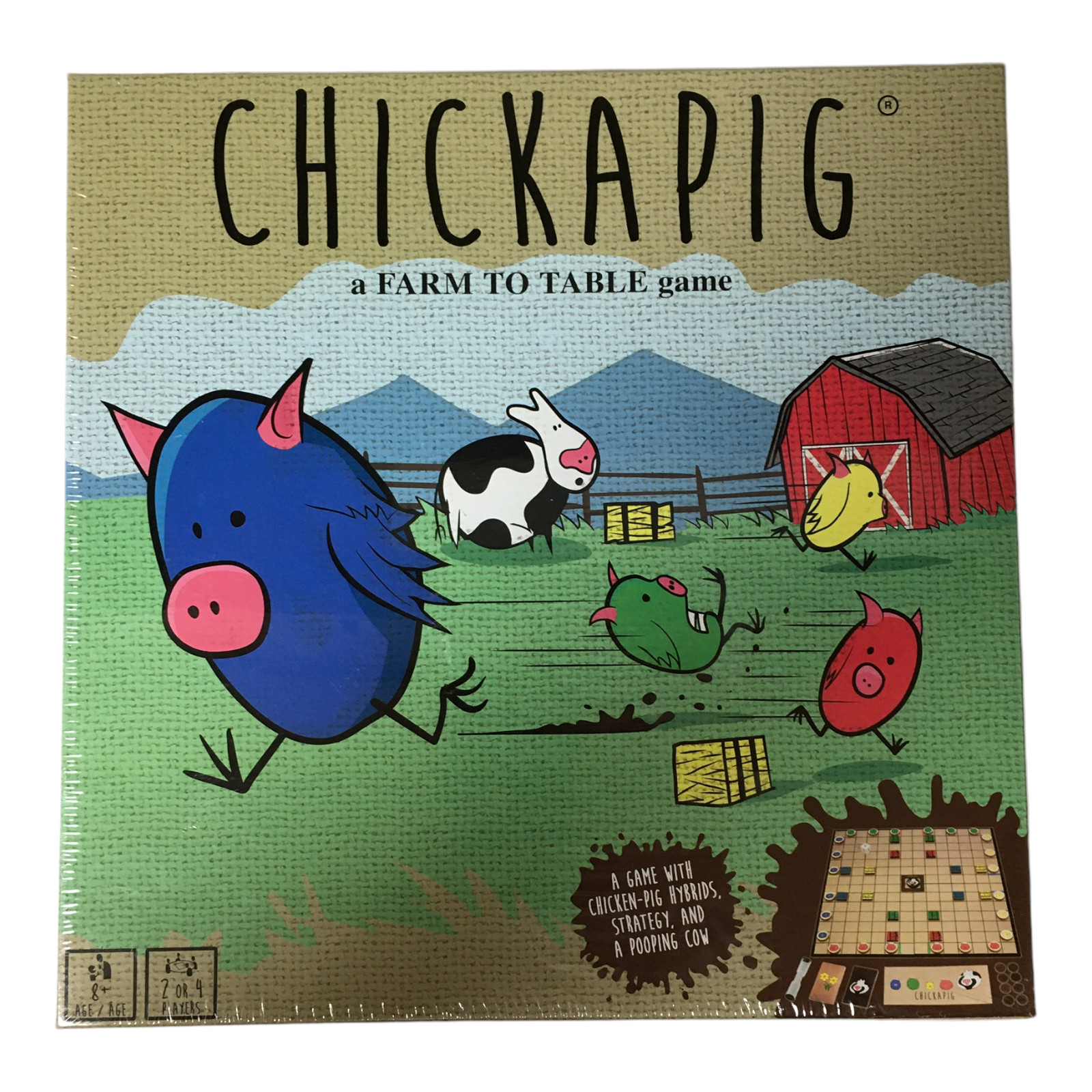 Chickapig Board Game Family Board Game Age 8+ (2-4 Players) Farm to Table Cow