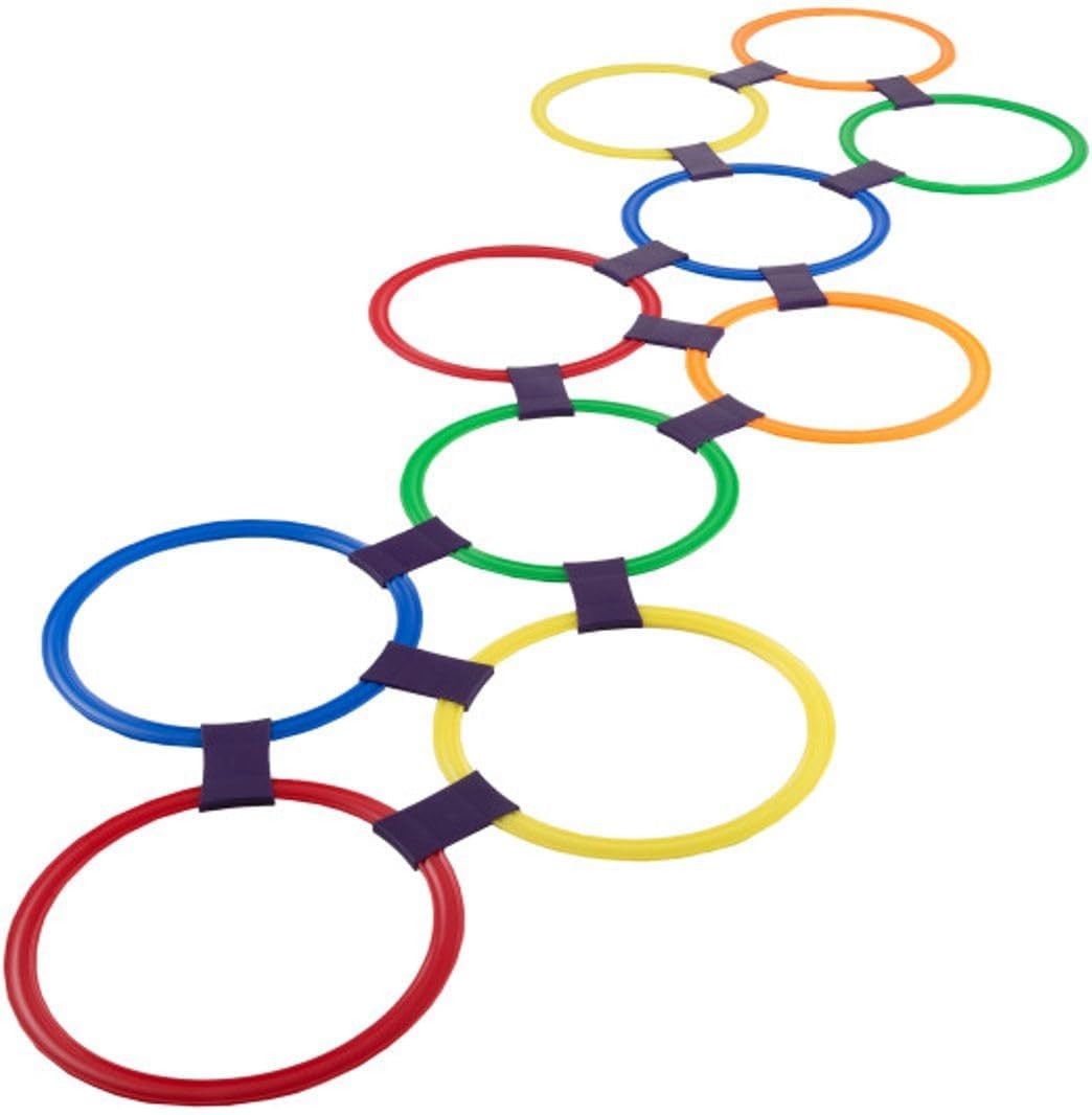 Educational Hopscotch Rings Game – 10 Rings & Connectors for Active Kids, Age 3+