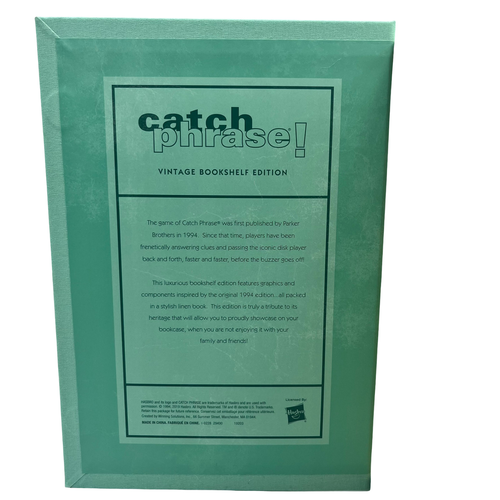 Catch Phrase! Board Game Vintage Bookshelf Edition Linen Open Box